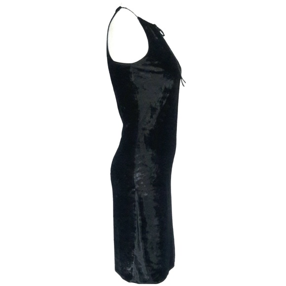 90's EXPRESS Black Velvet Dress Small - Picture 6 of 7